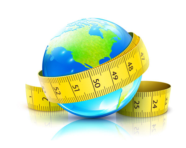 illustration of earth with a measuring tape around it